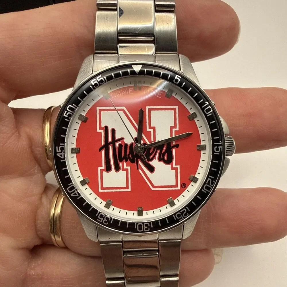 Game Time Coach Series Nebraska Huskers Two Tone Mens Watch New Battery Quartz